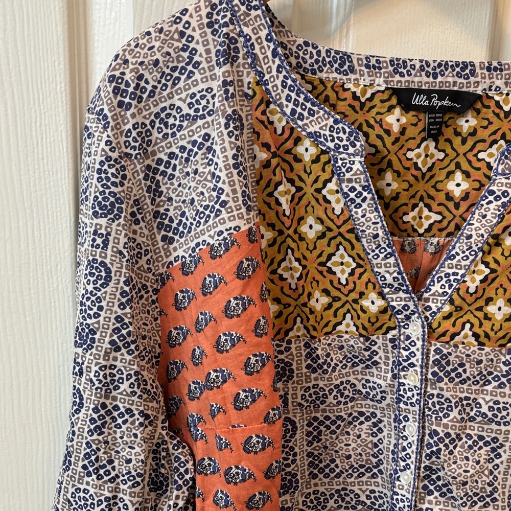 Ulla Popken Floral Boho Patchwork Patterned Tunic… - image 6